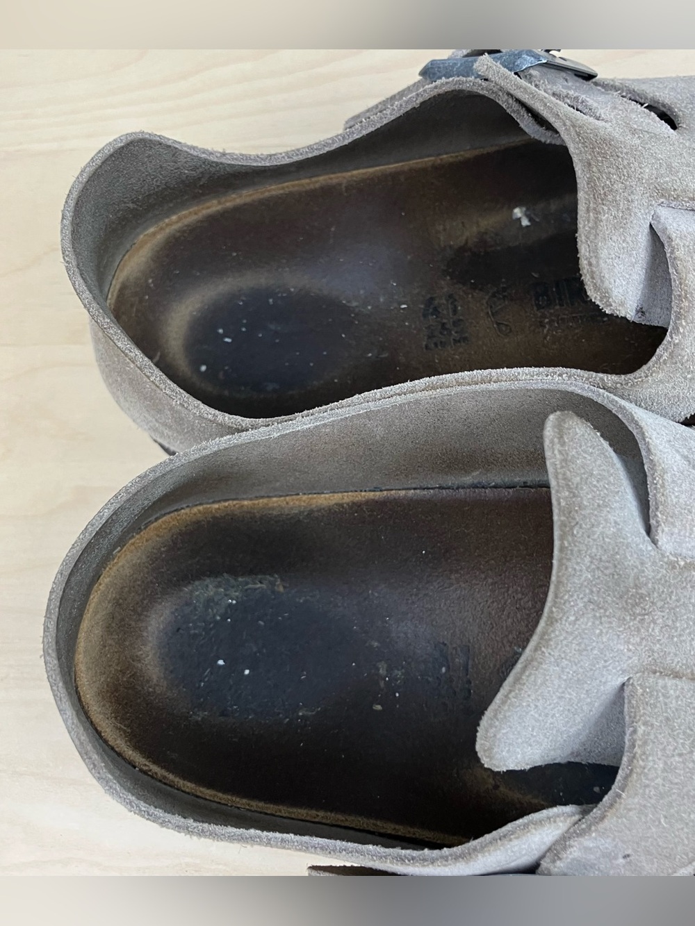 Birkenstock Men’s Size 41 / 8.0 London Taupe Suede Clogs Buckle Strap Shoes - Picture 10 of 11